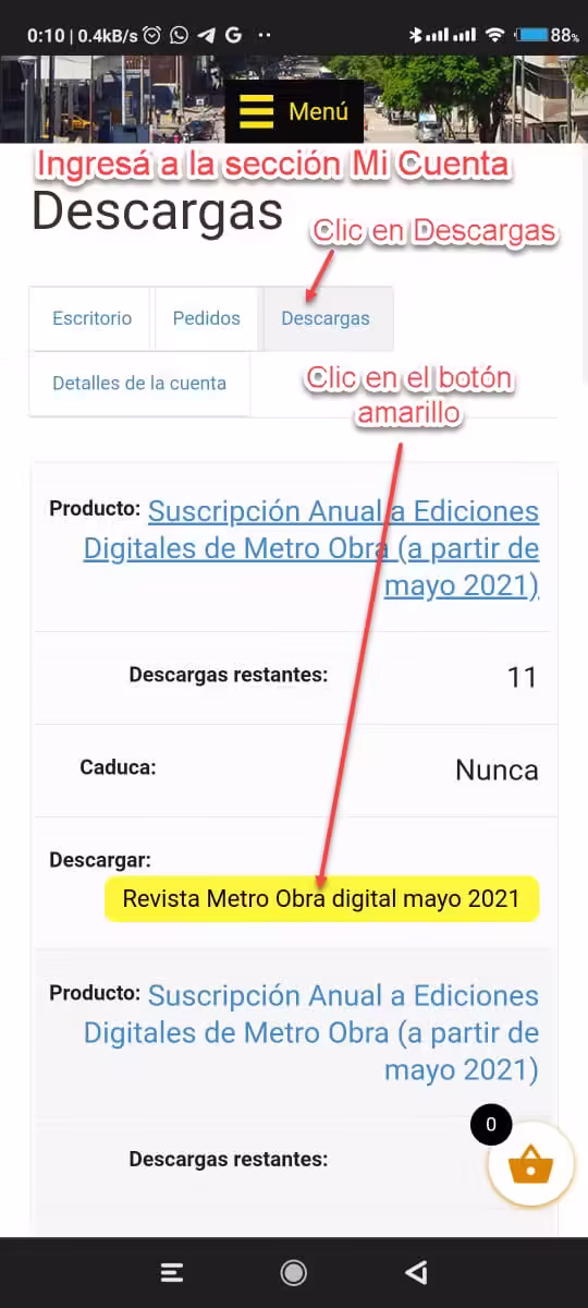como descargar el pdf