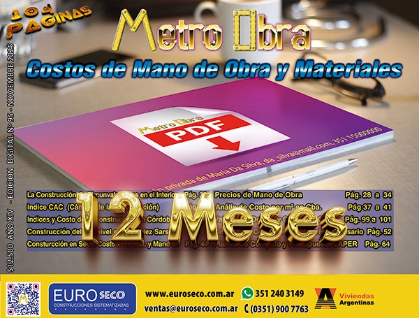 Metro Obra Anual desde Junio 2026 con Costos de Obra actualizados